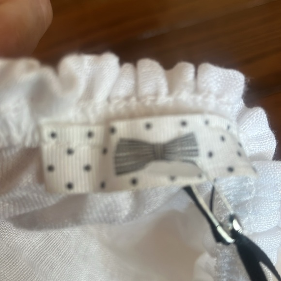 Woodstock White Linen Lace Cropped One size Top - Picture 11 of 11